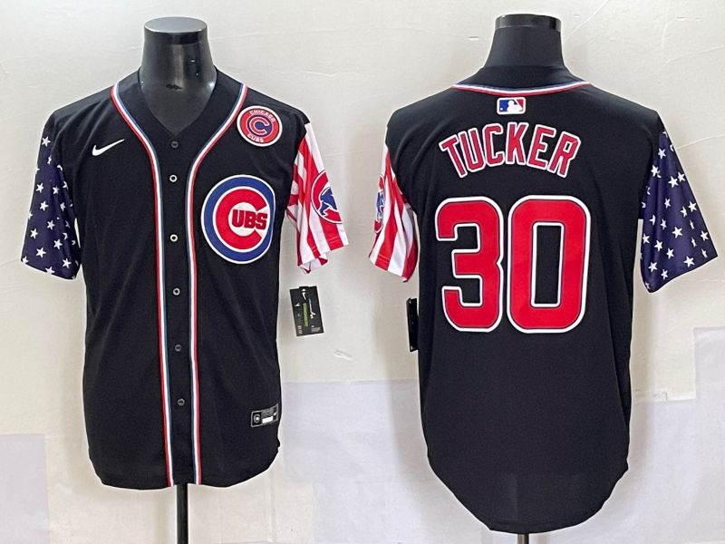 Men 2025 Chicago Cubs #30 Tucker Black National Flags Nike MLB Jersey style 6->chicago cubs->MLB Jersey